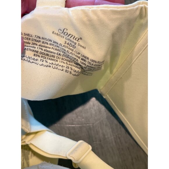 Soma Enbliss Ivory Lightly Lined Demi Bra Size 34DD - Picture 5 of 6